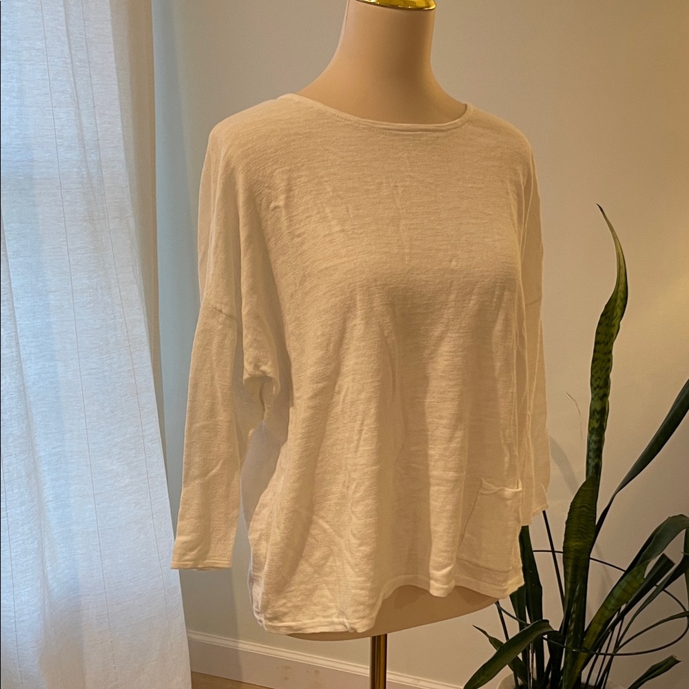 J. Jill Cream Long Sleeve Top